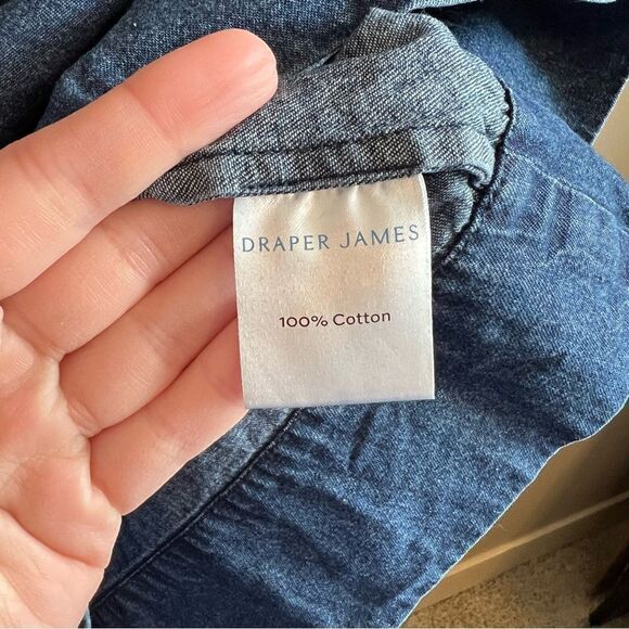 ✨ Draper James Embroidered Ruffle Chambray Denim Shift Dress 8 - Picture 10 of 13
